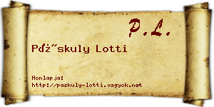 Páskuly Lotti névjegykártya